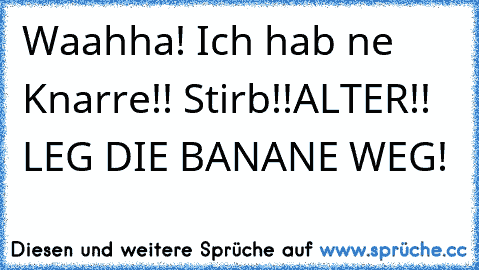 Waahha! Ich hab ne Knarre!! Stirb!!
ALTER!! LEG DIE BANANE WEG!