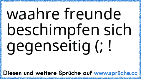 waahre freunde beschimpfen sich gegenseitig (; ! ♥