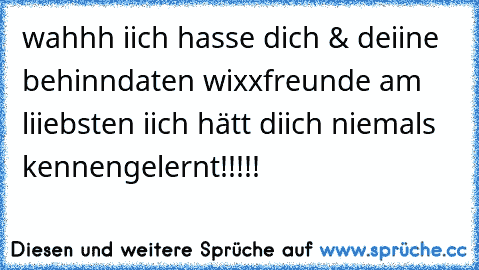 wahhh iich hasse dich & deiine behinndaten wixxfreunde am liiebsten iich hätt diich niemals kennengelernt!!!!!