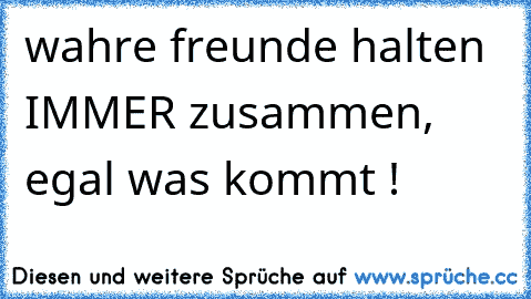 wahre freunde halten IMMER zusammen, egal was kommt !