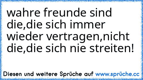 wahre freunde sind die,die sich immer wieder vertragen,nicht die,die sich nie streiten!