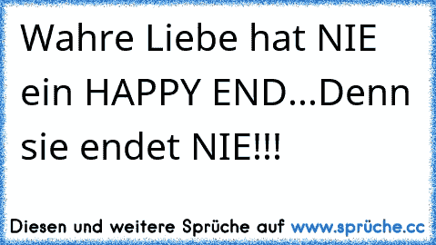 Wahre Liebe hat NIE ein HAPPY END...
Denn sie endet NIE!!!