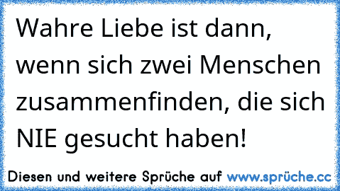 Wahre Liebe ist dann, wenn sich zwei Menschen zusammenfinden, die sich NIE gesucht haben! ♥