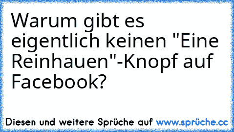 Warum gibt es eigentlich keinen "Eine Reinhauen"-Knopf auf Facebook?