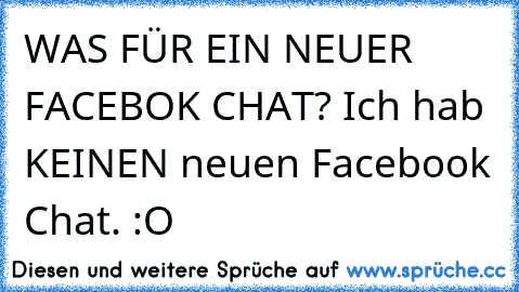 WAS FÜR EIN NEUER FACEBOK CHAT? Ich hab KEINEN neuen Facebook Chat. :O