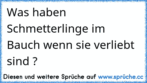 Was haben Schmetterlinge im Bauch wenn sie verliebt sind ?