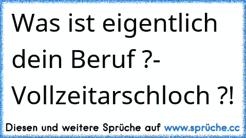 Was ist eigentlich dein Beruf ?
- Vollzeitarschloch ?!