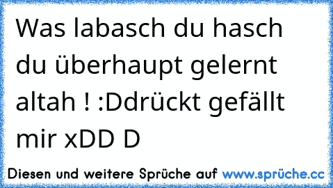 Was labasch du hasch du überhaupt gelernt altah ! :D
drückt gefällt mir xDD D