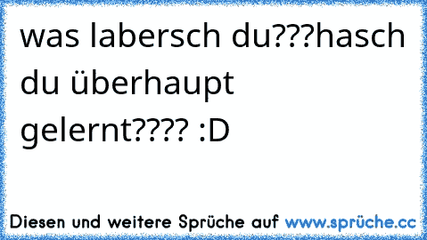 was labersch du???
hasch du überhaupt gelernt???? :D