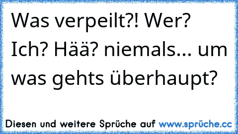 Was verpeilt?! Wer? Ich? Hää? niemals... um was gehts überhaupt?