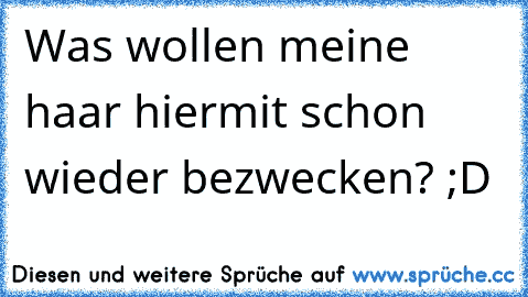 Was wollen meine haar hiermit schon wieder bezwecken? ;D