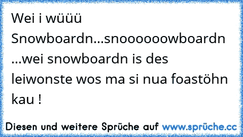 Wei i wüüü  Snowboardn...snoooooowboardn ...wei snowboardn is des leiwonste wos ma si nua foastöhn kau !