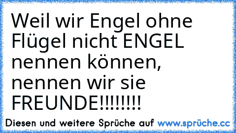 Weil wir Engel ohne Flügel nicht ENGEL nennen können, nennen wir sie FREUNDE!!!!!!!!