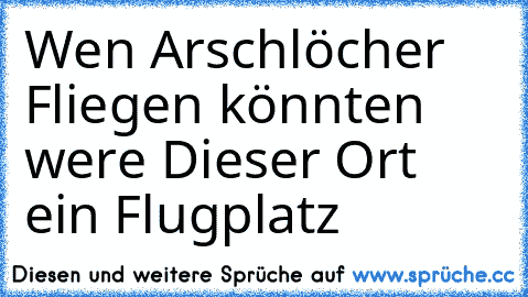 Wen Arschlöcher Fliegen könnten were Dieser Ort ein Flugplatz