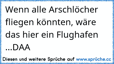 Wenn alle Arschlöcher fliegen könnten, wäre das hier ein Flughafen ...DAA