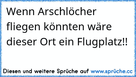 Wenn Arschlöcher fliegen könnten wäre dieser Ort ein Flugplatz!!