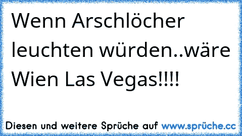 Wenn Arschlöcher leuchten würden..wäre Wien Las Vegas!!!!