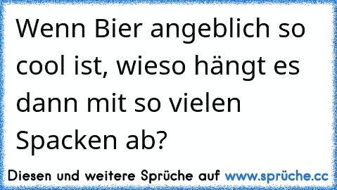 Wenn Bier angeblich so cool ist, wieso hängt es dann mit so vielen Spacken ab?