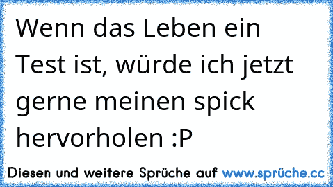 Wenn das Leben ein Test ist, würde ich jetzt gerne meinen spick hervorholen :P