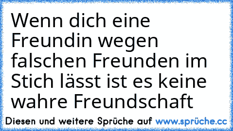 Wenn dich eine Freundin wegen falschen Freunden im Stich lässt ist es keine wahre Freundschaft