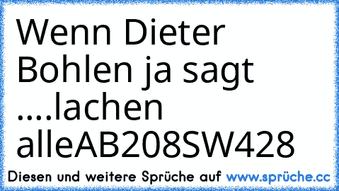 Wenn Dieter Bohlen ja sagt ....lachen alle
AB208SW428