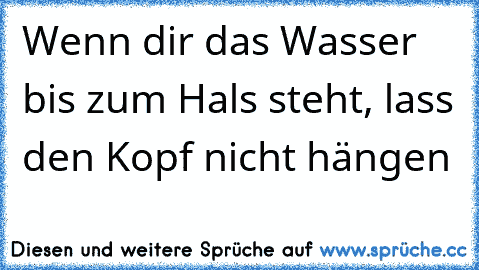 Wenn dir das Wasser bis zum Hals steht, lass den Kopf nicht hängen