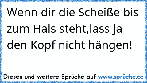 Wenn dir die Scheiße bis zum Hals steht,lass ja den Kopf nicht hängen!