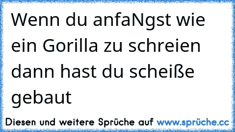 Wenn du anfaNgst wie ein Gorilla zu schreien dann hast du scheiße gebaut