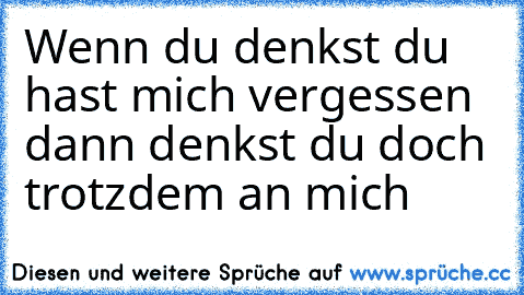 Wenn du denkst du hast mich vergessen dann denkst du doch trotzdem an mich