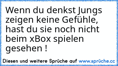 Wenn du denkst Jungs zeigen keine Gefühle, hast du sie noch nicht beim xBox spielen gesehen !