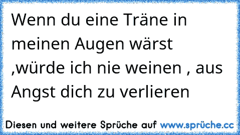 Wenn du eine Träne in meinen Augen wärst ,
würde ich nie weinen , aus Angst dich zu verlieren ♥