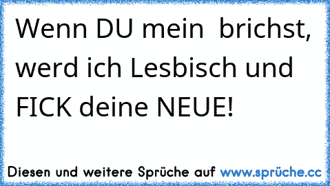 Wenn DU mein ♥ brichst, werd ich Lesbisch und FICK deine NEUE!