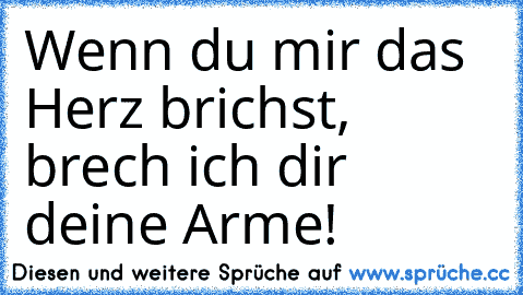 Wenn du mir das Herz brichst, brech ich dir deine Arme! ♥