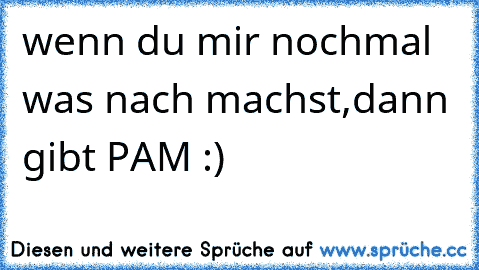 wenn du mir nochmal was nach machst,dann gibt PAM :)