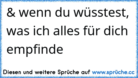 & wenn du wüsstest, was ich alles für dich empfinde ♥