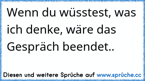 Wenn du wüsstest, was ich denke, wäre das Gespräch beendet..