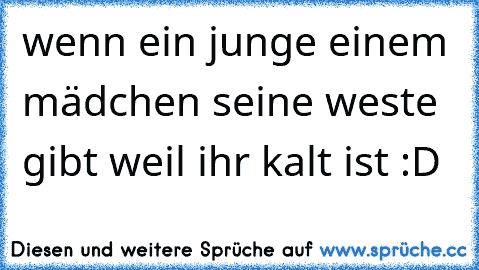 wenn ein junge einem mädchen seine weste gibt weil ihr kalt ist :D