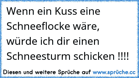 Wenn ein Kuss eine Schneeflocke wäre, würde ich dir einen Schneesturm schicken !!!!