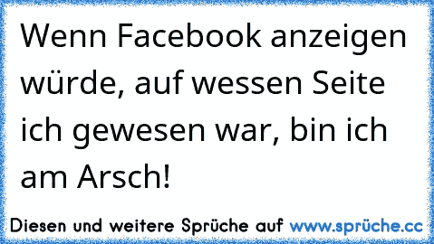 Wenn Facebook anzeigen würde, auf wessen Seite ich gewesen war, bin ich am Arsch!