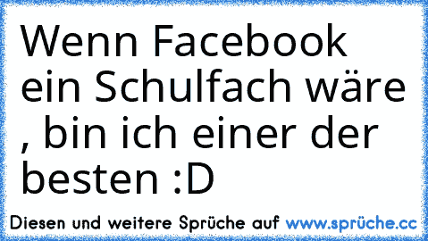 Wenn Facebook ein Schulfach wäre , bin ich einer der besten :D