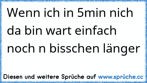 Wenn ich in 5min nich da bin wart einfach noch n bisschen länger