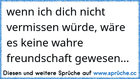 wenn ich dich nicht vermissen würde, wäre es keine wahre freundschaft gewesen...♥