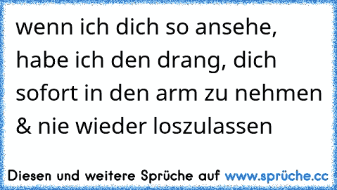 wenn ich dich so ansehe, habe ich den drang, dich sofort in den arm zu nehmen & nie wieder loszulassen ♥