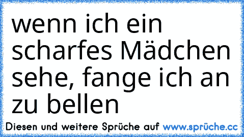 wenn ich ein scharfes Mädchen sehe, fange ich an zu bellen 