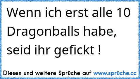 Wenn ich erst alle 10 Dragonballs habe, seid ihr gefickt !