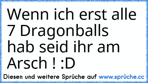 Wenn ich erst alle 7 Dragonballs hab seid ihr am Arsch ! :D