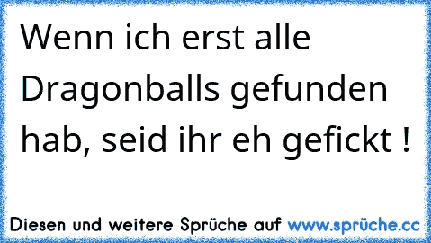 Wenn ich erst alle Dragonballs gefunden hab, seid ihr eh gefickt !