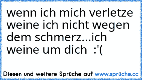 wenn ich mich verletze weine ich nicht wegen dem schmerz...ich weine um dich ♥ :'(