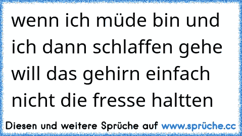 wenn ich müde bin und ich dann schlaffen gehe will das gehirn einfach nicht die fresse haltten