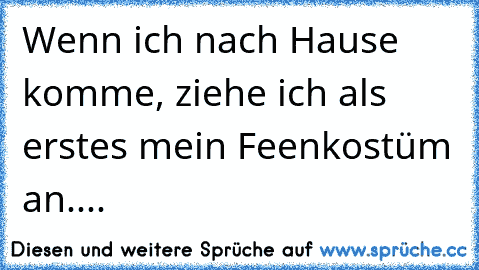 Wenn ich nach Hause komme, ziehe ich als erstes mein Feenkostüm an....